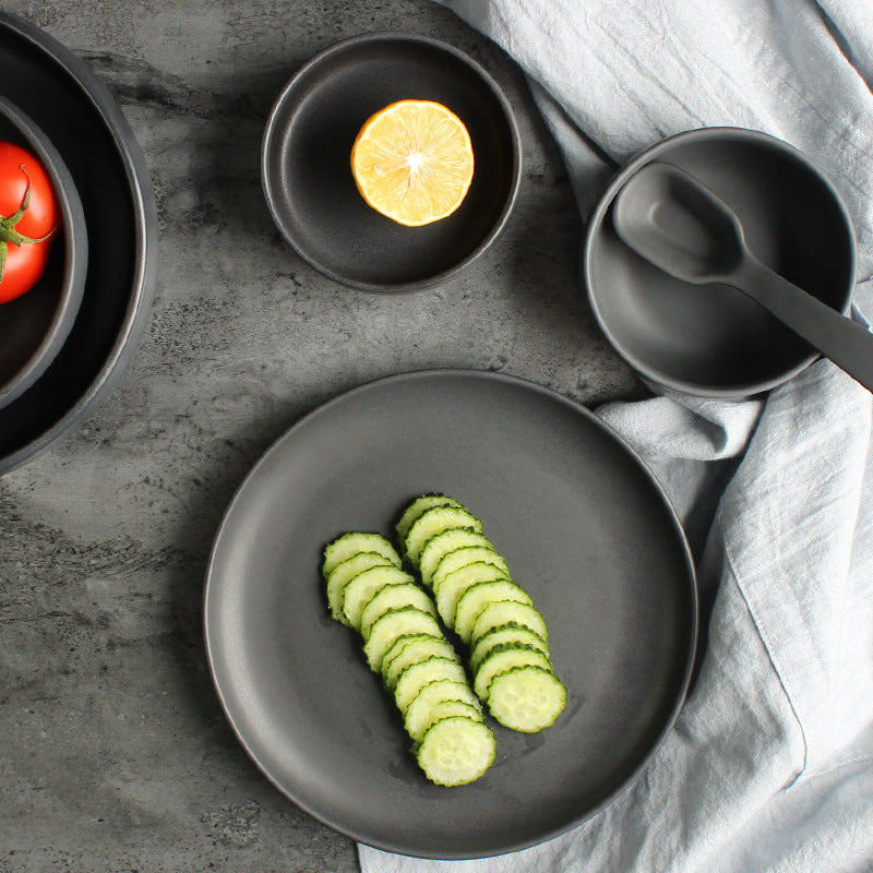 Nordic Ceramic Bowl & Deep Steak Plate Set